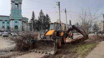 Курская Квадра приступила к благоустройству участков, где проводился ремонт тепловых сетей
